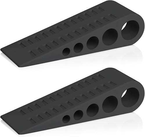 HOMOTEK Paquete de 2 topes de puerta de goma con forma de cuña para puertas de puerta, protectores de pared para piso e parte inferior de la puerta