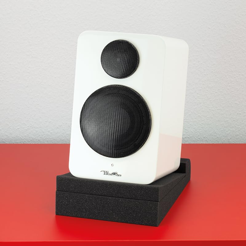 Dynavox 2 Placas absorbentes de Espuma para Altavoces de estantería/monitores de Estudio, Reduce Las Vibraciones en la Superficie de la Carcasa