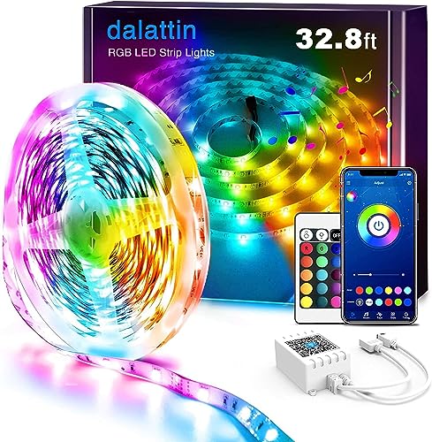 dalattin Led Lights for Bedroom 32.8ft Dalattin 1 Roll Smart RGB Led Strip Lights Sync to Music Color Changing Dorm Lights 5050 with App Control Remote for Room Kitchen Party dalattin Led Lights for Bedroom 32.8ft Dalattin 1 Roll Smart RGB Led Strip Lights Sync to Music Color Changing Dorm Lights 5050 with App Control Remote for Room Kitchen Party