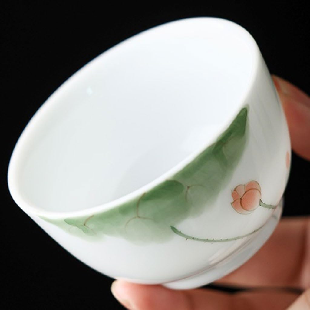 Ceramiczna filiżanka do herbaty ręcznie malowana lotos filiżanka do herbaty kubek dla gospodarza popołudniowa herbata impreza biurowa filiżanka biała porcelana chiński zestaw do herbaty Kung