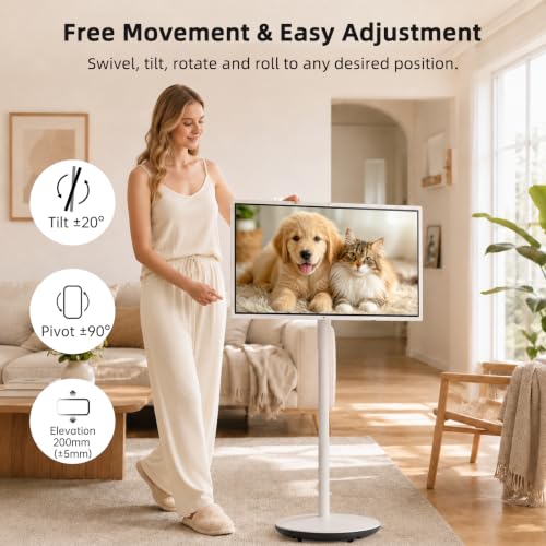 Image of KTC 32 inch 4K MEGAPAD Smart Portable TV Monitor, Touchscreen on Wheels, A32Q7S