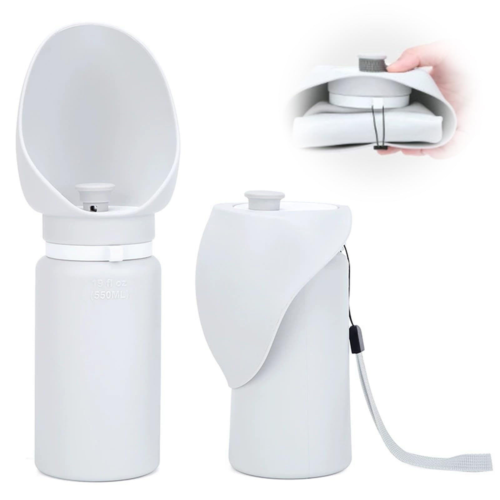 TNDCKP Portable Silicone Collapsible Travel Water Cup for Dogs & Cats, 18oz Leak-Proof Foldable Pet Water Bottle with Carabiner, Lightweight Outdoor