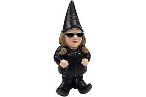 Lady Biker Themed Polystone Garden Gnome, 4.5 x 11 in. 544902C