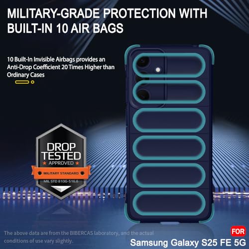 Image of TheGiftKart Liquid Silicon Back Cover Case for Samsung Galaxy S25 FE 5G | Shockproof Military Grade Protection | Micro-Fibre Cloth On Inner Side | Built-in Anti-Slip Grip Back Cover Case (TPU, Blue)