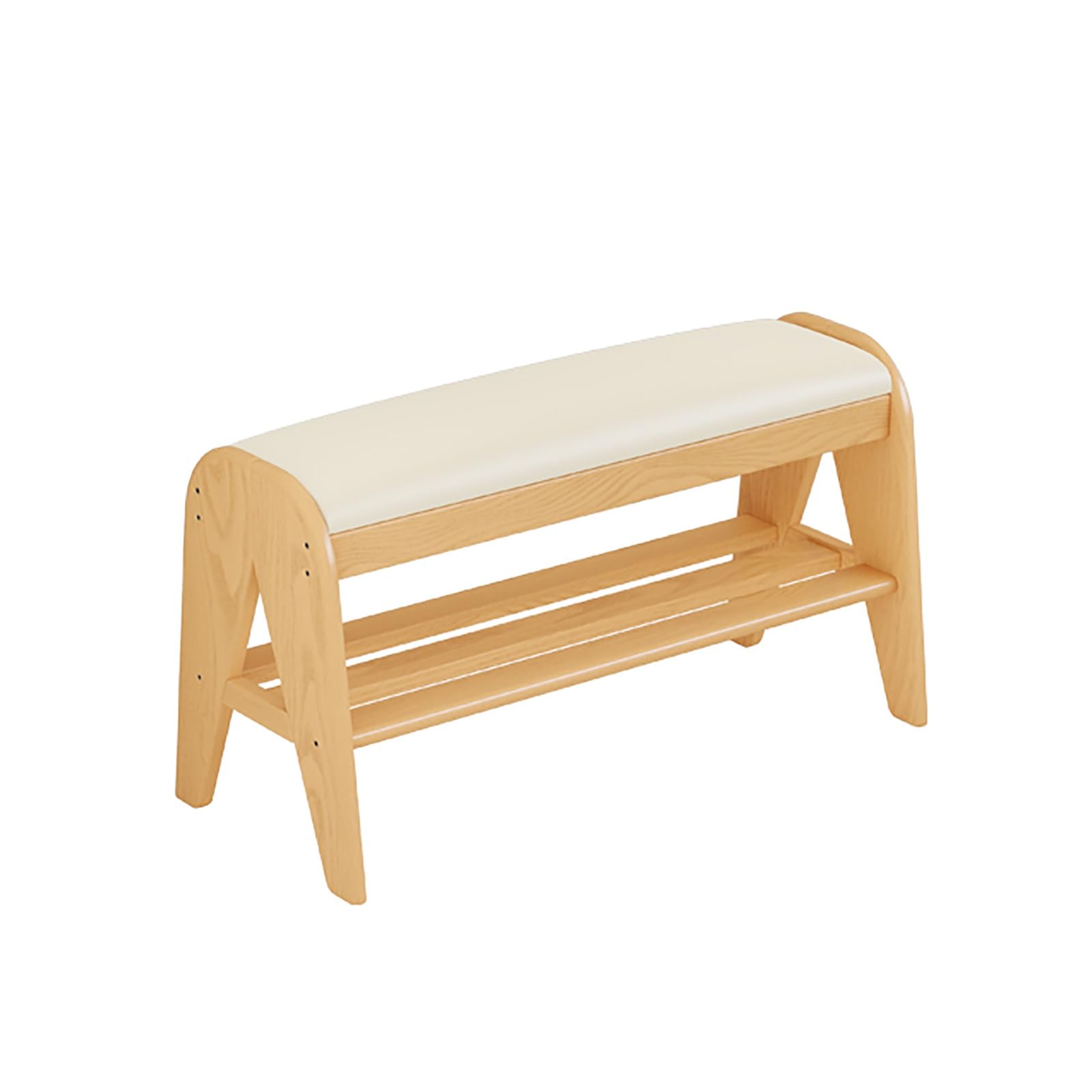 Banc à chaussures en bois rembourré avec assise pour entrée et couloir