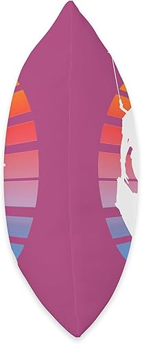 Miniatura 2 de Kitesurfing Female Rider Silhouette Retro Sunset 8 Throw Pillow, 16x16, Multicolor