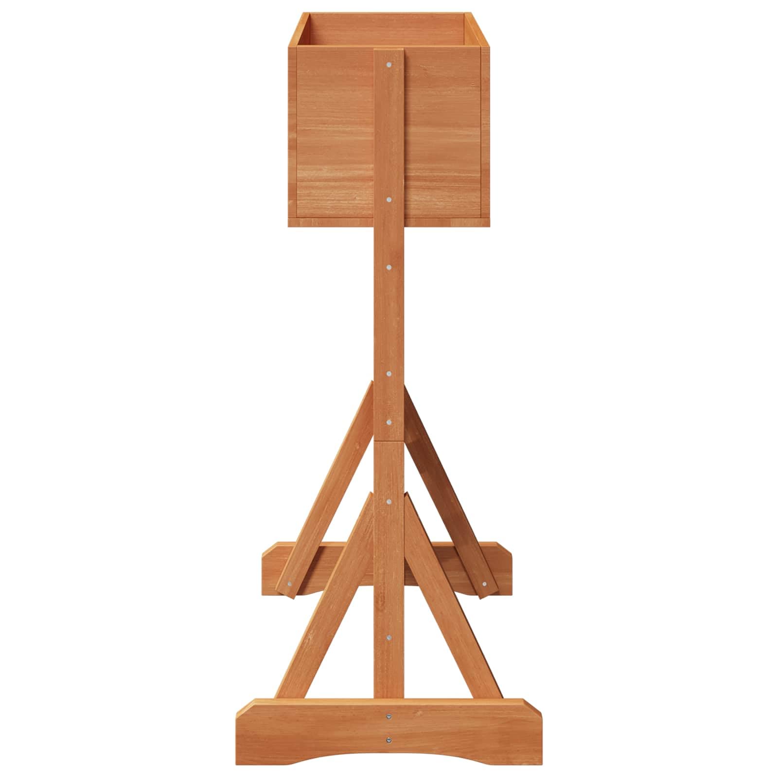 Pionowe pomarańczowe drewniane kratki ogrodowe z litego świerku 48 x 30 x 70,5 cm z wysoką donicą do pnących roślin na tarasie i balkonie