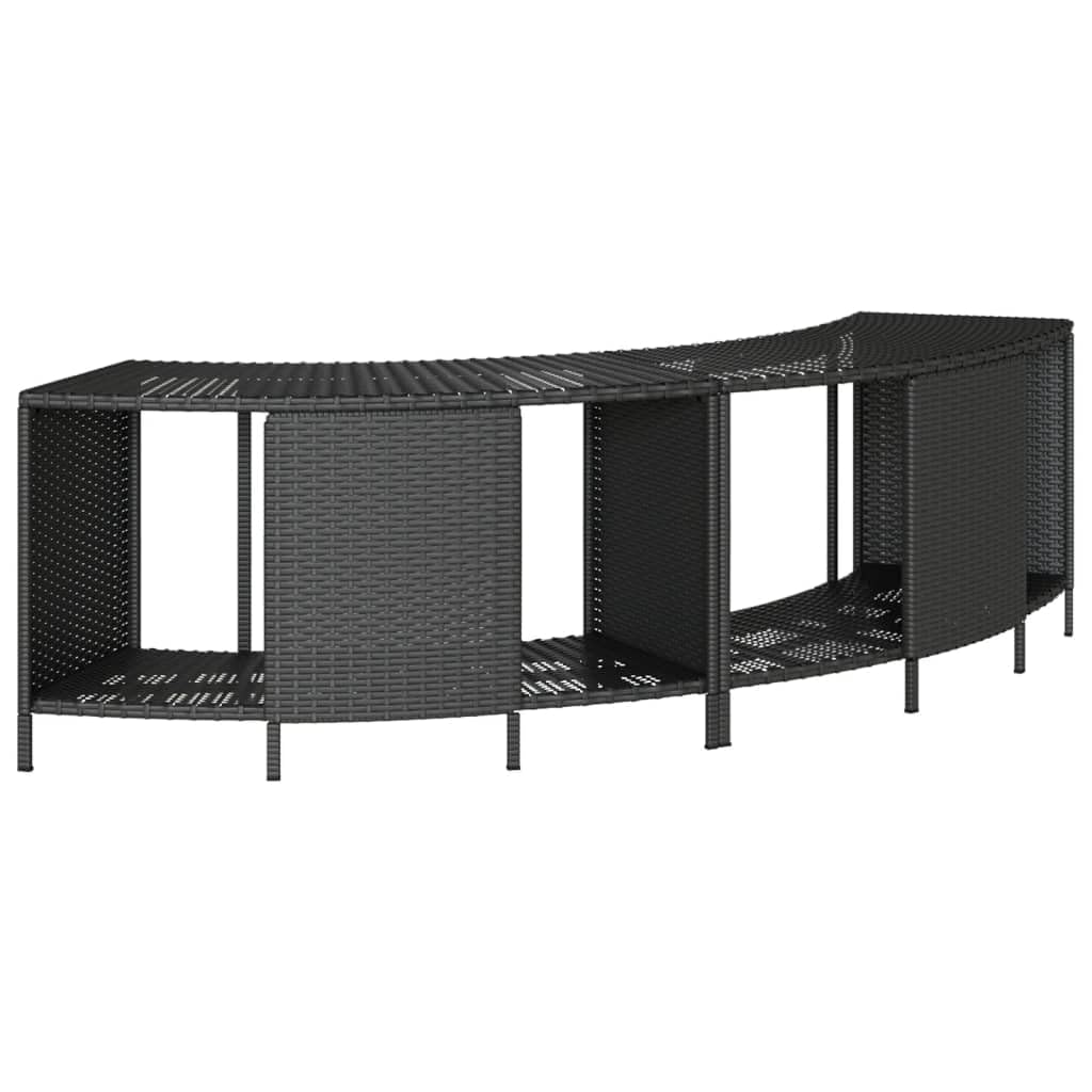 Ribete para bañera de hidromasaje de polirratán y madera maciza de acacia con espacio de almacenamiento, escaleras resistentes, 78/112 x 45 x 55 cm, resistente a los rayos UV, modular para