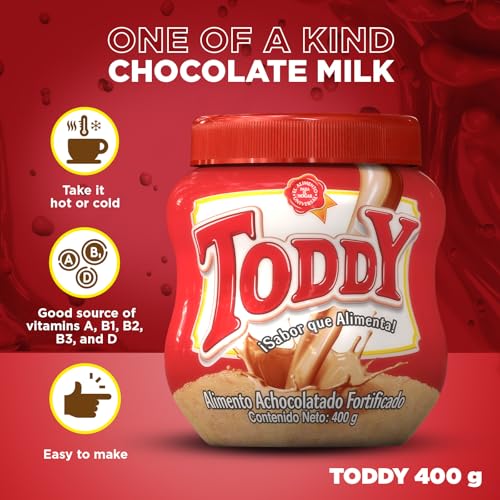 Image of Toddy Chocolate Powder Drink Mix - Breakfast Shake with Vitamins and Proteins, Instant Hot and Cold Beverage for Kids & Adults, 14.10 Oz (Pack of 2)