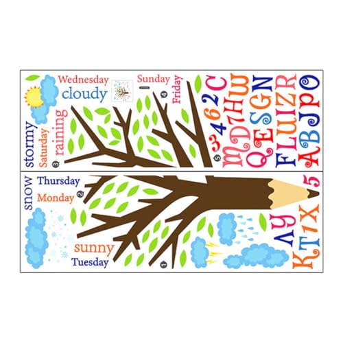 Vinilos decorativos educativos SUPVOX para pared 30x90 cm