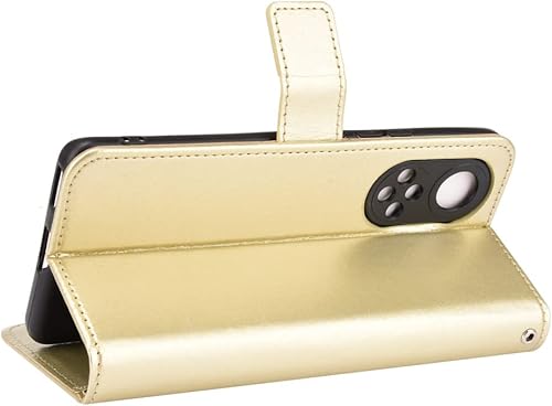 Vista 5 de Funda para Honor 50, funda de piel con tapa para Honor 50 5G NTH-AN00 NTH-NX9 NTH-N29, color dorado