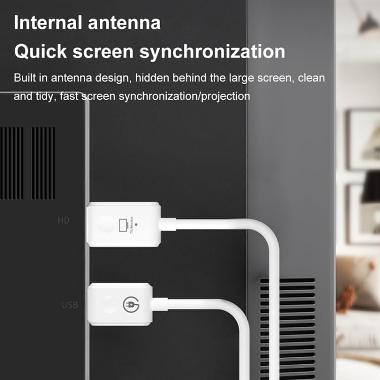 High-Tech Place Câble Adaptateur de Lecteur d'écran de récepteur d'émetteur HDMI sans Fil CS7 (Blanc)