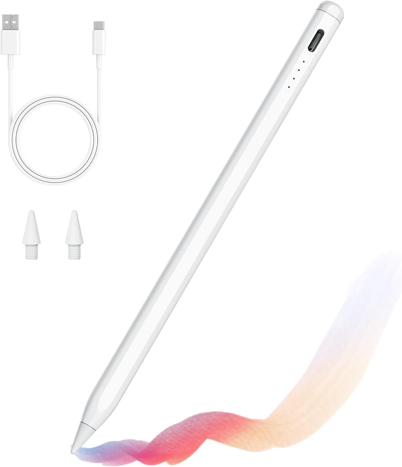 Stylus Pen for iPad with Palm Rejection & Fast Charge, Active Pencil Compatible with Apple iPad Pro (11/12.9 Inch), i Pad Air 3/4/5, i Pad 10/9/8/7/6, i Pad mini 5/6 – White Stylus Pen for iPad with Palm Rejection & Fast Charge, Active Pencil Compatible with Apple iPad Pro (11/12.9 Inch), i Pad Air 3/4/5, i Pad 10/9/8/7/6, i Pad mini 5/6 – White