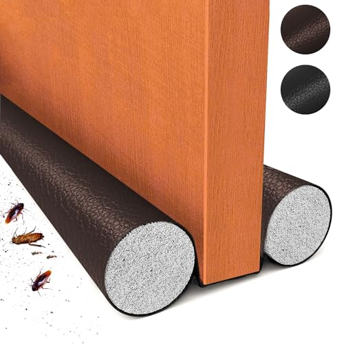 INGEQUIS Protector y Guardapolvo para Puertas, Tope y Sellador de Puerta Impermeable y Resistente Sin Pegamento para Aislar Fuga de Agua, Ruidos, Polvo, Insectos,Calor y Frío en Sala, Cocina (Marrón)