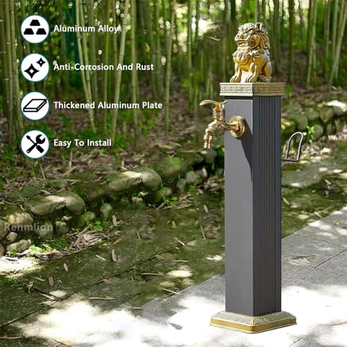 Colonna d'Acqua Verticale autoportante per Giardino Esterno con Rubinetto, Rubinetto da Pavimento, Supporto per Tubo da Giardino, palo di Raccordo per irrigazione