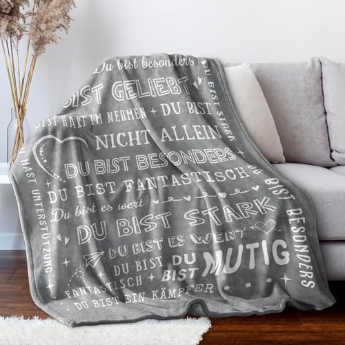 Juratar Geschenke für Frauen Männer, Personalisierte Decke Geburtstagsgeschenk für Frauen, Dankeschön-Geschenke für Freundin Schwester Kollegin, Superweiche Decke aus Flanell 62 * 52 Zoll