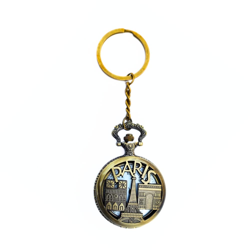 Paris Pocket Watch Clock Keychain Metal | Marvel Avenger Keychains | Antique Style Classic Keychain | Anti-Rust Retro Vintage Pocket Watch Gift Keychain for Men,Boys, Girls, Bike,Friend, Sister-image-14