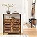 VASAGLE LOWELL Standing Cabinet, Storage Cabinet, Accent Side Cabinet with Shelf, Cupboard with Louvered Doors, Multifunctional in Living Room, Bedroom, Hallway, Rustic Brown ULSC76BX