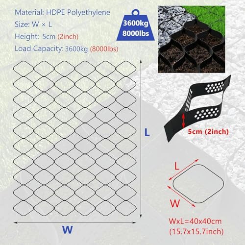 Stabilisateur de gravier durable et treillis de support de sol pour aménagement extérieur