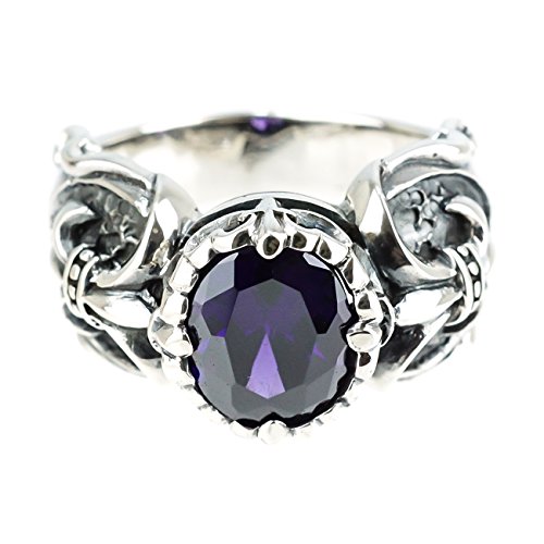 ジナブリング (JINA BRING) 百合クラウン プリズムカットアメジストリング#11 シルバー925