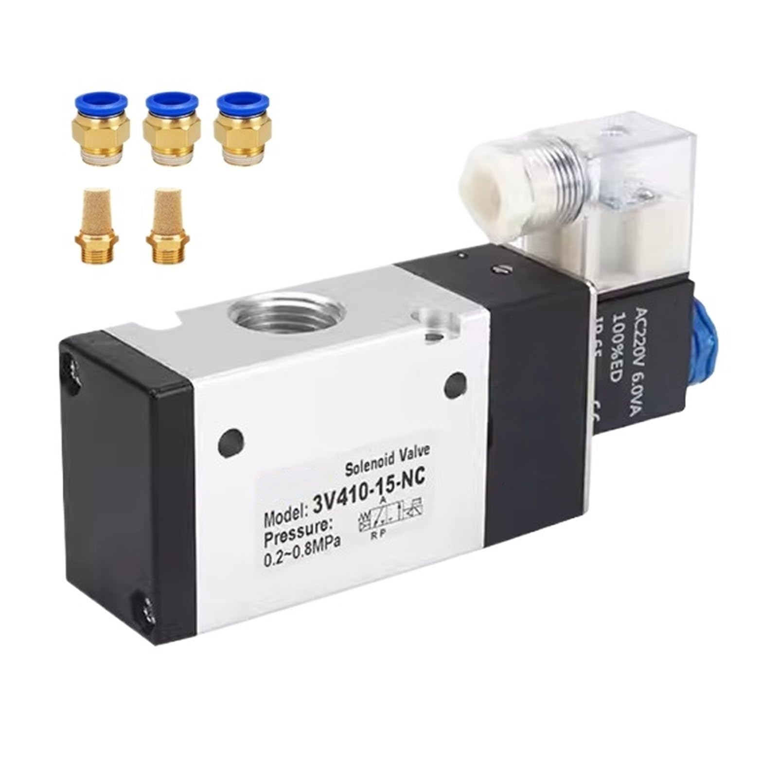 Vanne solénoïde pneumatique pour réparer circuit air comprimé 3V410-15-NC AC24V