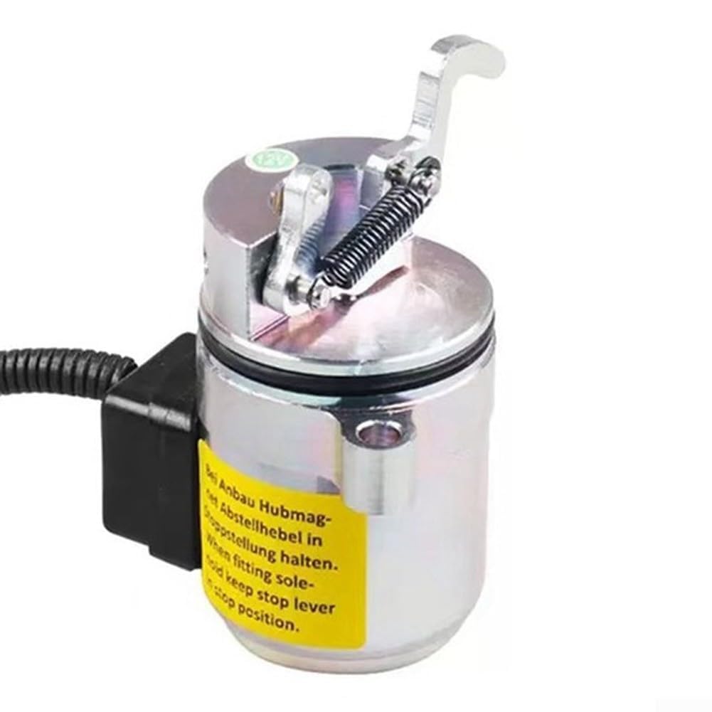 Reemplazo de la válvula solenoide de corte de combustible del motor de 12 V, construcción, fácil instalación, rendimiento confiable, para Deutz F2L2011/BF3L201/BX101959, para equipos industriales