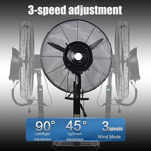 Large fan misters Pedestal misting Fan oscillating stand up mist fan Cooler 22in/26in/30in with 11 Gallon water tank for Restaurant Warehouse Outside Industrial Spray Fan (Size : 750mm/30in)
