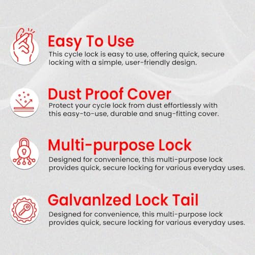 Image of Premium Heavy Duty Steel Cable Lock - 50cm Length, 7mm Thickness, Key Lock with 2 Keys - for Bikes, Cycles, Helmets, Scooters, Gates (Pack of 1)