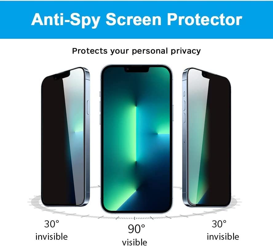 Image of STP FEEL Glass Screen Protector Designed For iPhone 14 (6.1 inch) [Edge to Edge Coverage] HD Clear, Bubble-Free, Anti-Scratch Full Protection Durable Tempered Glass - Black, Pack of 1