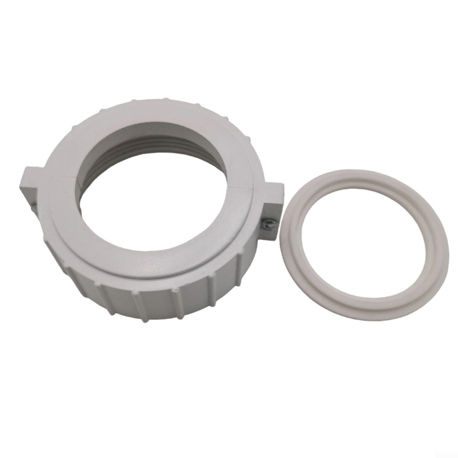 Lot de 2 écrous fendus et joints toriques pour radiateurs spa, raccords ABS de 5,8 cm ID compatibles avec Balboa HydroQuip (2 pièces, blanc)