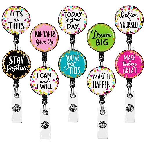 Whaline Motivational Badge Reel Holders for School and Work