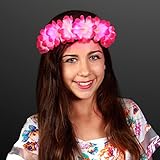 Pink LED Hawaiian Lei Floral Headband Light Up Flower Crown
