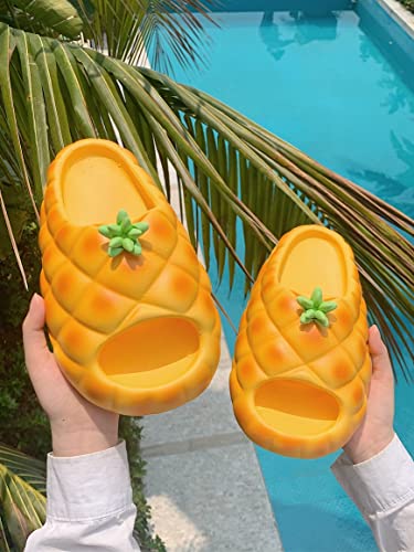 CEINOM Kawaii Pineapple Slippers for Women Pillow Cloud Slides indoor Outdoor Bathroom Shower Shoes Home Cute House Slippers2