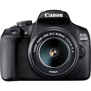 Canon EOS 2000D Spiegelreflexkamera Battery Kit (24,1 MP, DIGIC 4+, 7,5 cm (3,0 Zoll) LCD, Display, Full-HD, WiFi, APS-C CMOS-Sensor) EF-S 18-55mm is II F3.5-5.6 is II + Akku LP-E10, schwarz