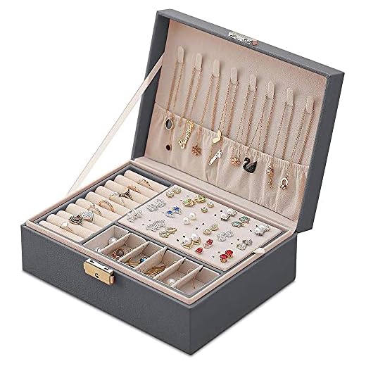 Mtianxy Schmuckkästchen, Damen Doppelschicht PU-Leder Aufbewahrungskoffer für Ringe Ohrringe Armbänder Halsketten Schmuck Veranstalter Geschenkbox für Mädchen Frauen(Geschenk zum Muttertag)