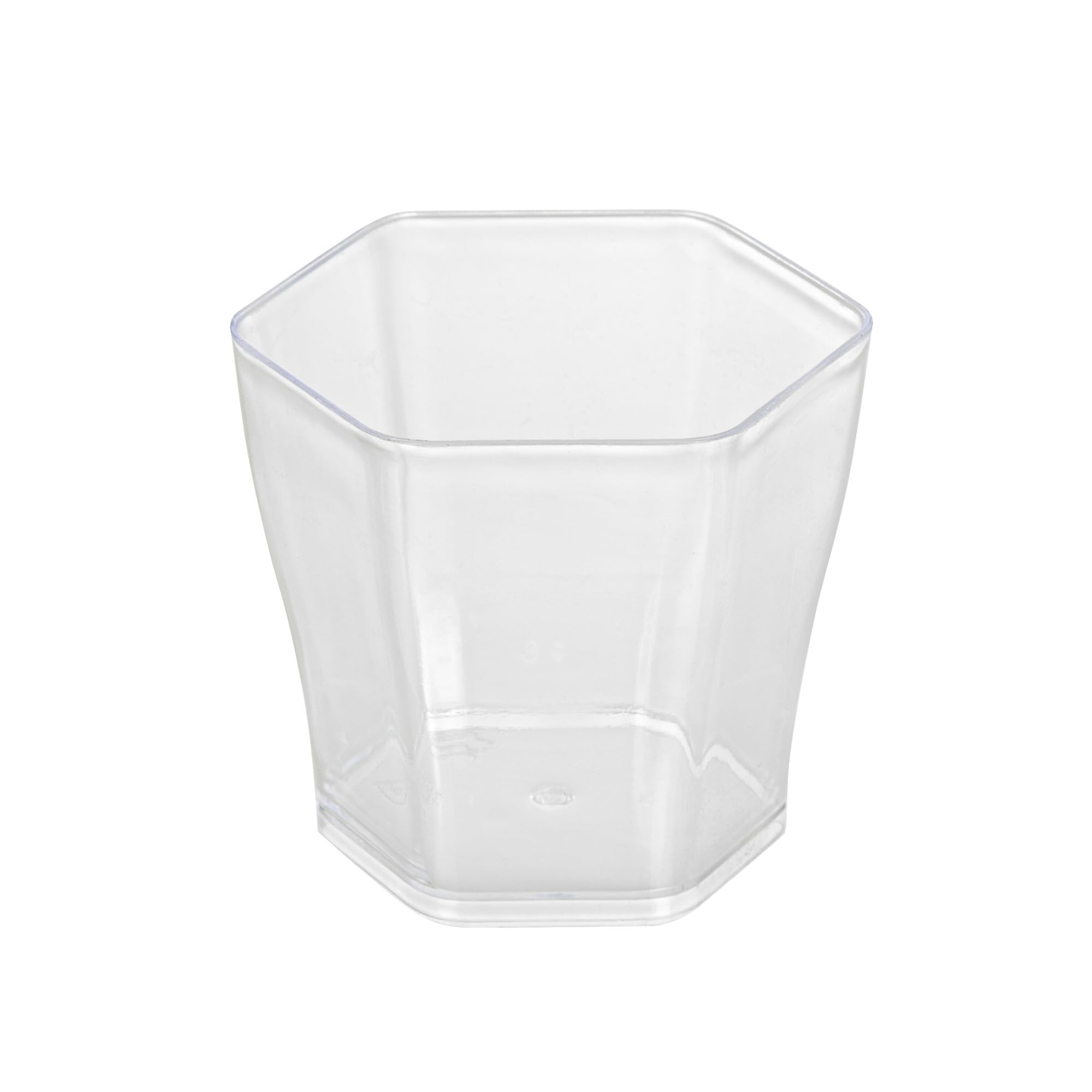 Hexagon cristal transparente 2 onzas 100 Count caja