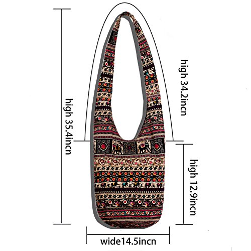 Hippie Crossbody Bag Thai Top Zip Hobo Sling Bag Handmade Hipster Messenger Bag4