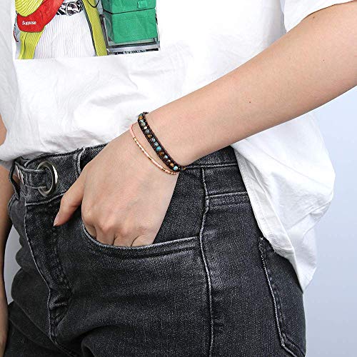 Image of C.QUAN CHI Handmade Friendship Beaded Bracelet Adjustable Colorful Miyuki Beads Bracelet