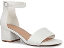 Women's Nikki Low Two Piece Block Heel Dress Shoe Ladies Ankle Strap Pump Sandal