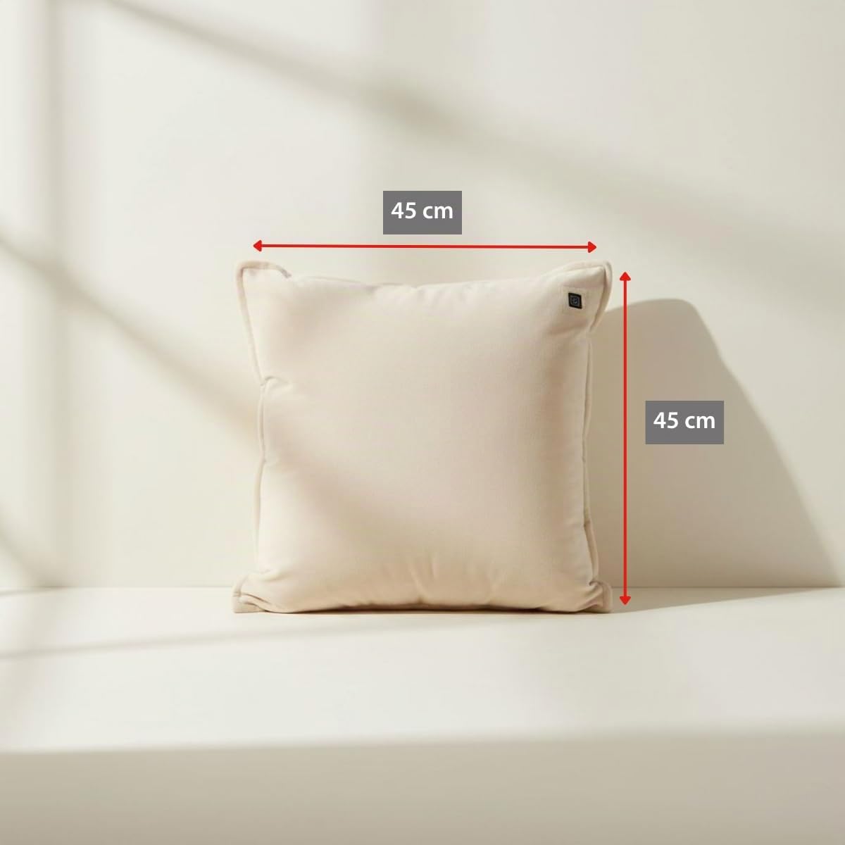 alpina Heizkissen Kabellos mit Powerbank – Wärmekissen Elektrisch mit 3 Heizstufen – Fleecebezug Abnehmbar und Waschbar – 45x45cm – Beige