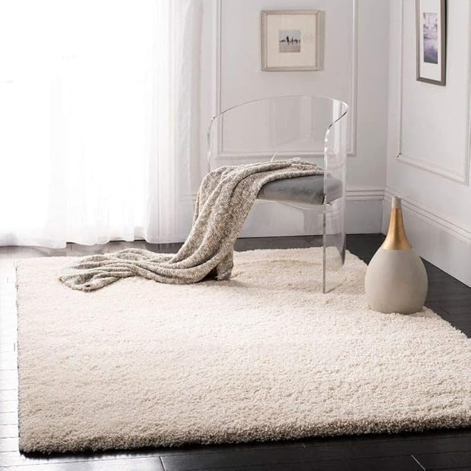 Image of Carpet for Living Room 5X7 FEET Modern Soft Shaggy Carpet Thick, Fluffy & 2 inch Pile Shag Rug for Your Kids Room, Bedroom & Livingroom (Ivory H)