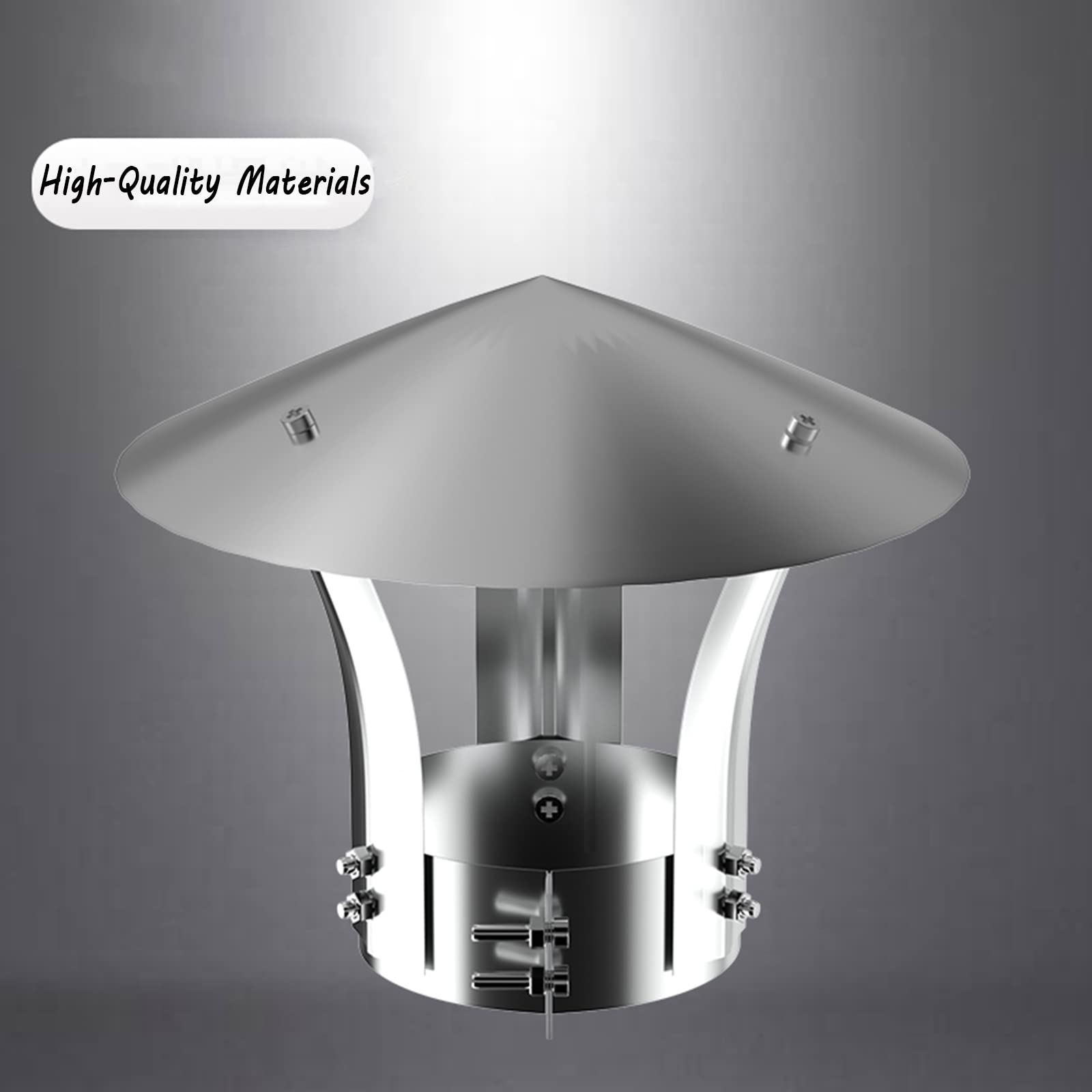 Generisch Tapa de lluvia de acero inoxidable para chimenea, protección universal, diámetro de 10 cm