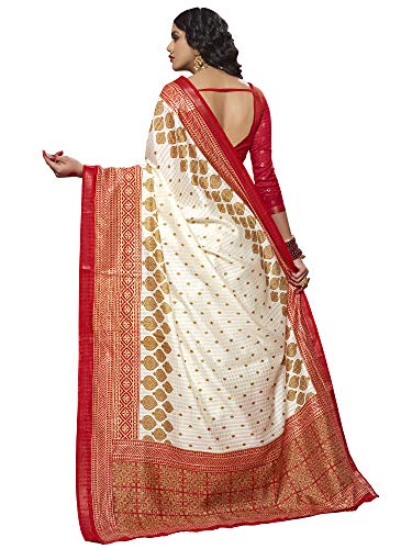 Image of AKHILAM Women's Silk Saree With Blouse Piece