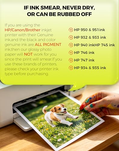 Uinkit Glossy Inkjet Photo Paper 8.5x11 Inches 100 Sheets 48lb Dye Ink 180Gsm Professional Photographic Paper Letter Size 8.5mil Instant Dry Suitable for All Dye Ink Printers (100, image 3