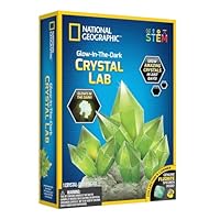 National Geographic Crystal Growing Kit for Kids - Educational Science Kits for Kids Age 8 with Green Glow In The Dark Crystals and Authentic Geode | STEM Gifts for 8 Year Old Boys and Girls