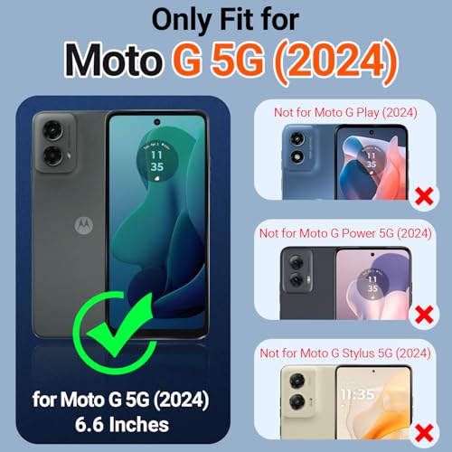Leptech LLXFY-G5G24-01 For Motorola Moto G 5G 2024 Case With 2 Pack Tempered Glass Screen Protector, [Holster Series] Belt Clip Hard Tough Heavy Duty Rugged Shockproof Protective Cell Phone Case  thumb #1