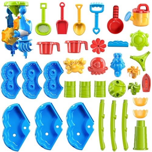 JUKUDAHU Kinder-Blumen-Wassertisch für Kinder 3-8 Jahre – Sensorisches Aktivitätsspielset, Sommer-Spielzeug, Outdoor-Sand- und Wassertisch, Sensorische Spielzeuge für Jungen und Mädchen 3-8 Jahre