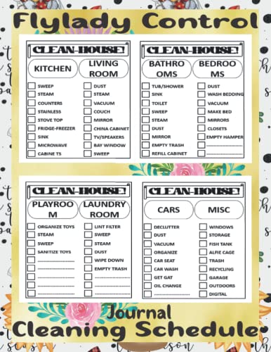 Flylady Control Journal Cleaning Schedule: Cleaning Schedule and Checklist, Household Planner and Organizer for Women's, Pages 151, Large 8.5x11 inch.