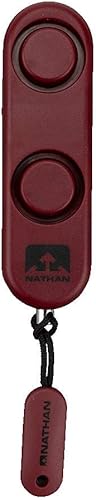 Nathan Cable de alarma personal. Sirena SafeRun en caso de emergencia 120 dB consin luz estroboscópica. Clip de seguridad para correr, despertar,