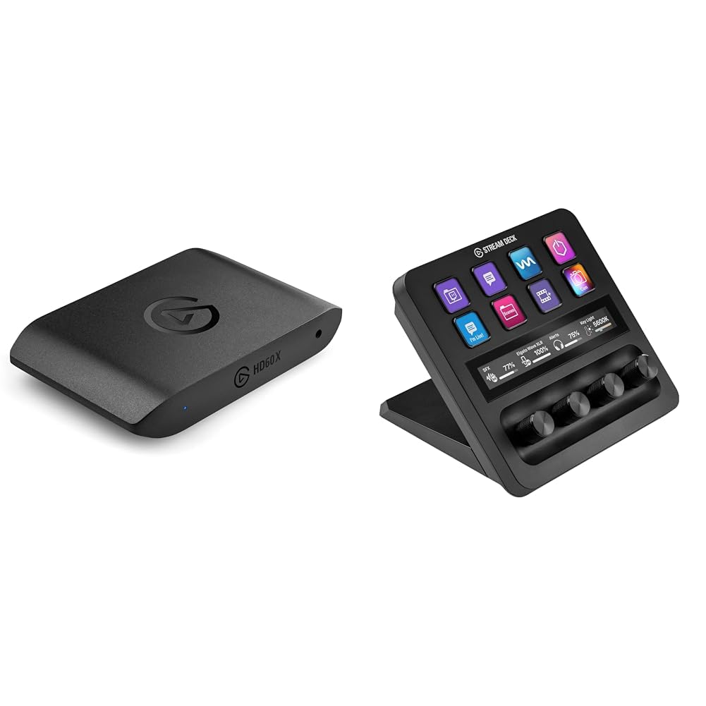 Elgato HD60 X External Capture Card & Stream Deck +, Audio Mixer
